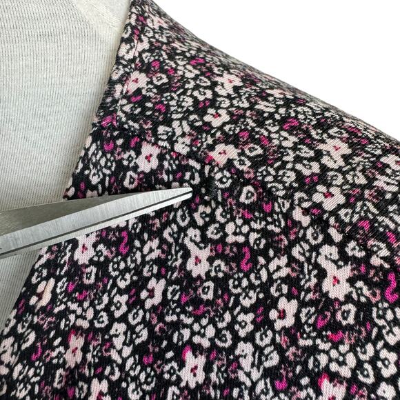 Lane Bryant Essentials 18/20 Pink Floral Draped Open Front Chiffon Cardigan - Picture 9 of 10